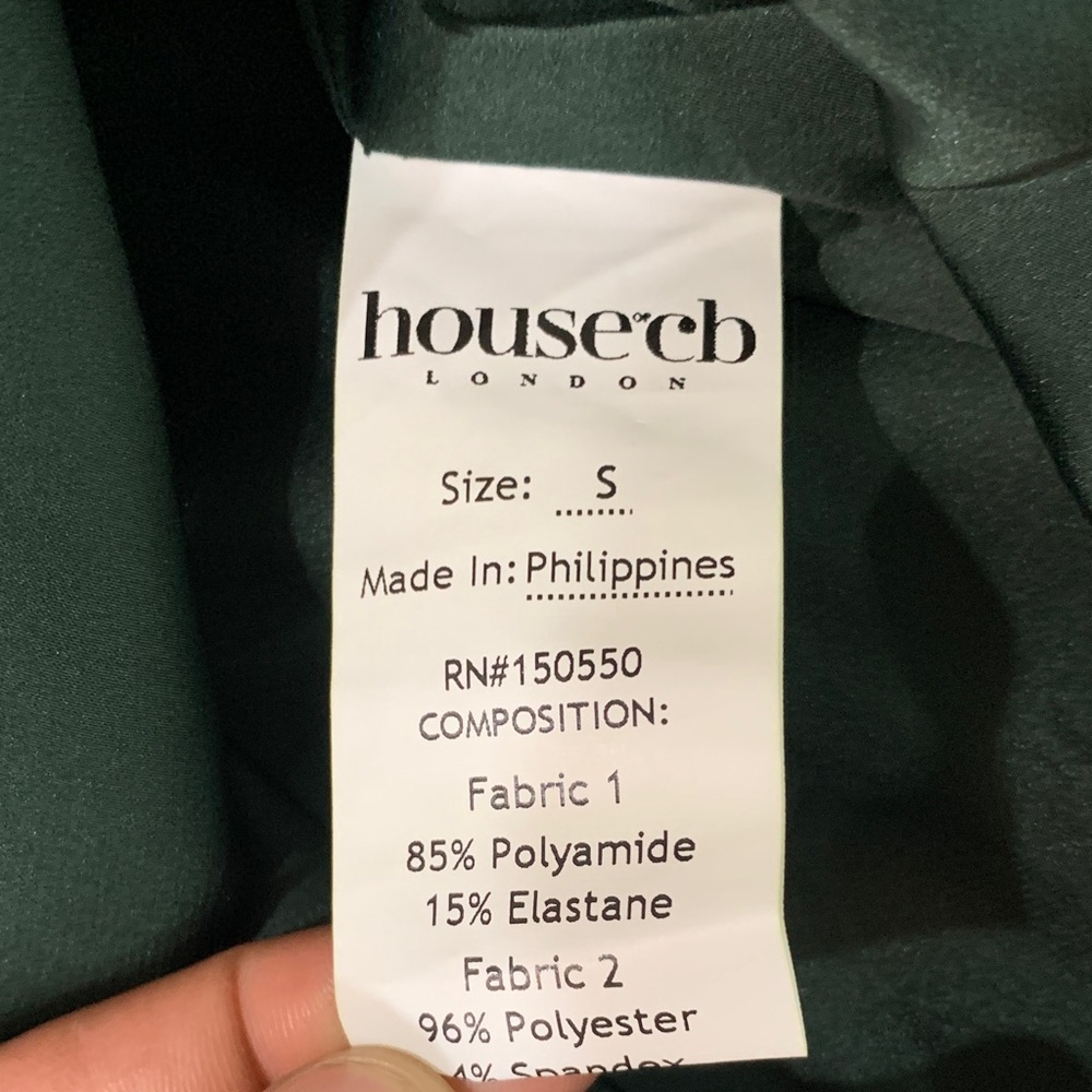 House of CB Ellica Emerald Green Mesh Sleeve Bodycon Midi Dress Size S Excellent - Picture 9 of 16